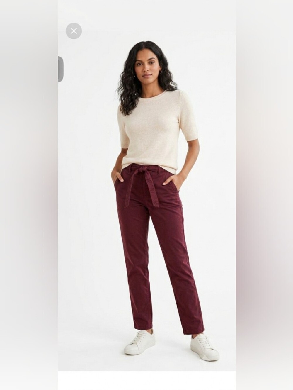 Loft Women's Chino Burgundy Pants Size 2